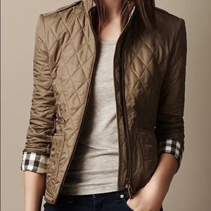 Authentic Burberry Tan Quilted Jacket Size S
